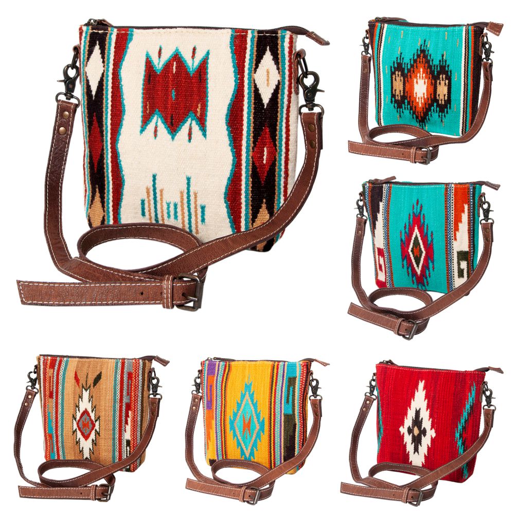 American Darling ADBG1006A Large Crossbody Saddle Blanket Genuine Leather women bag western handbag purse