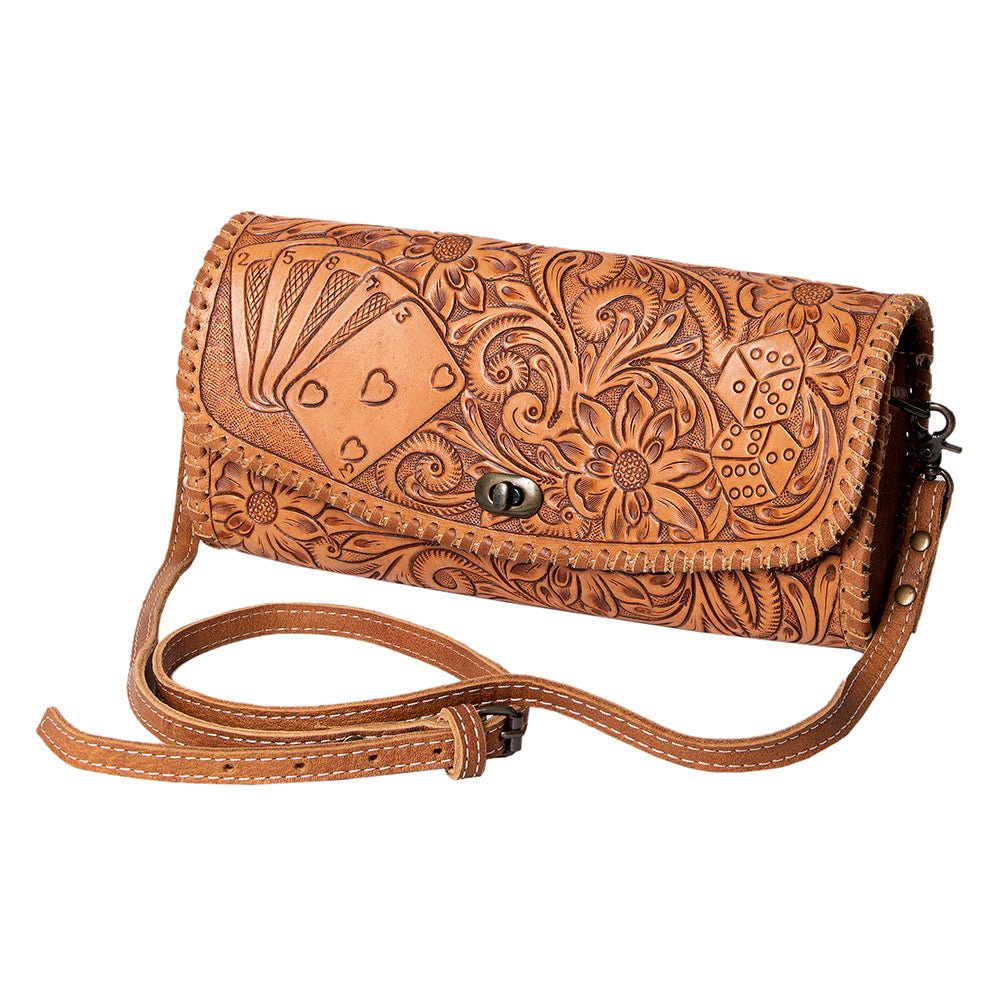 American Darling Wallet Hand Tooled Genuine Leather women bag western handbag purse