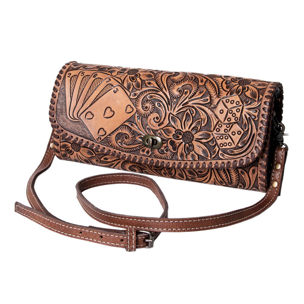 American Darling Wallet Hand Tooled Genuine Leather women bag western handbag purse