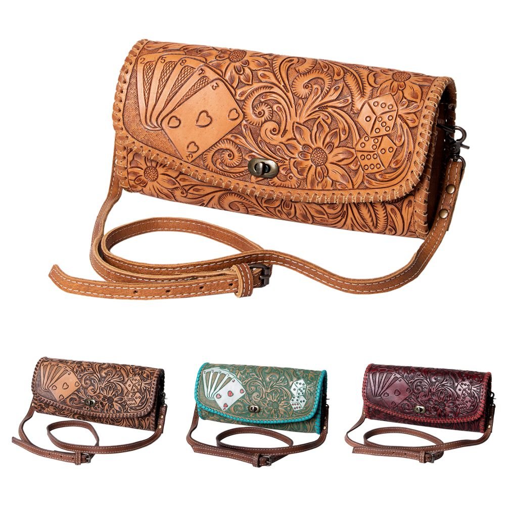 American Darling Wallet Hand Tooled Genuine Leather women bag western handbag purse