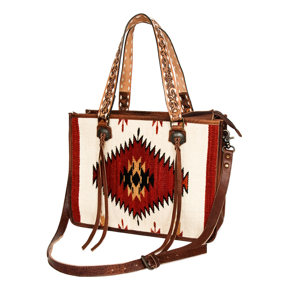 American Darling ADBG1033A Tote Saddle Blanket Genuine Leather women bag western handbag purse