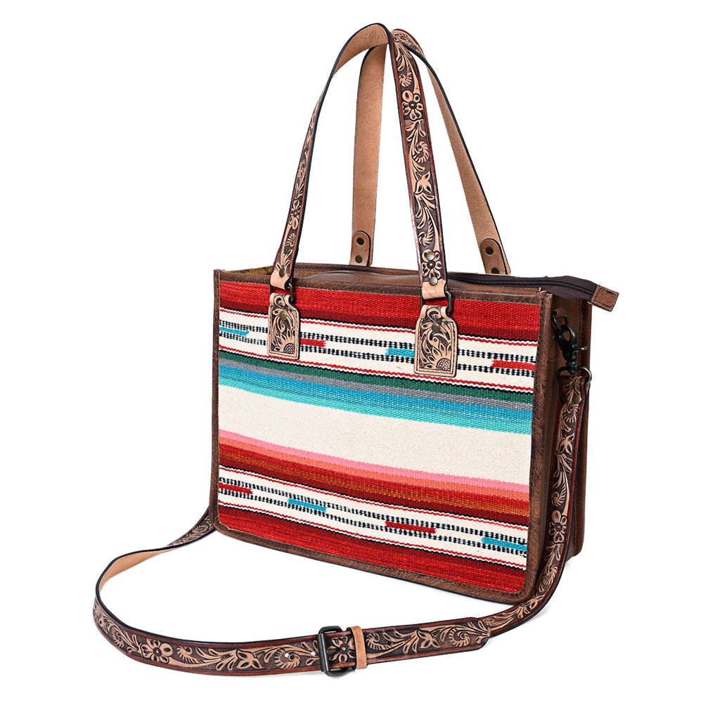 American Darling ADBG1033A Tote Saddle Blanket Genuine Leather women bag western handbag purse