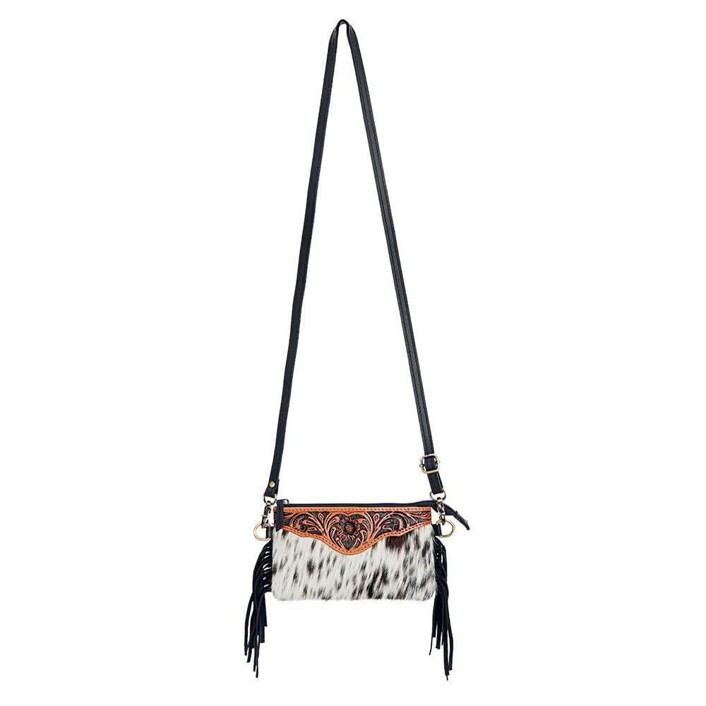 American Darling Small Crossbody Hand Tooled Hair On Genuine Leather Women Bag Western Handbag Purse