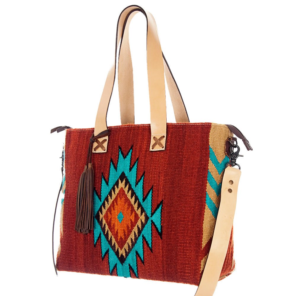 American Darling ADBG573D1 Tote Saddle Blanket Genuine Leather Women Bag Western Handbag Purse