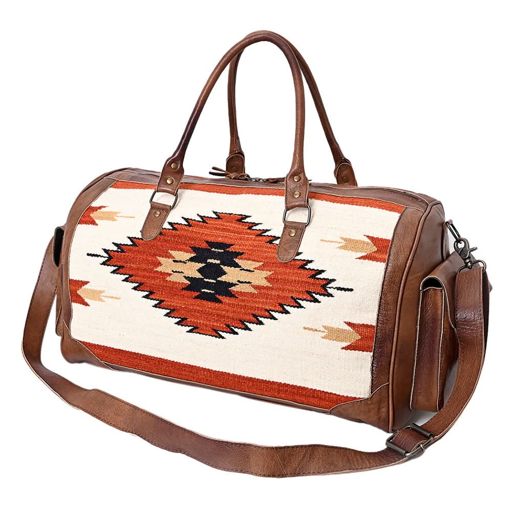 American Darling Duffel Saddle Blanket Genuine Leather Women Bag Western Handbag Purse