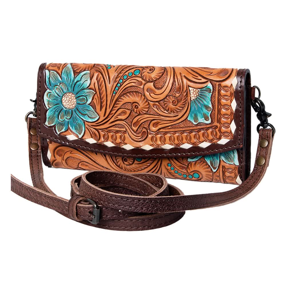 American Darling Wallet Hand Tooled Genuine Leather women bag western handbag purse