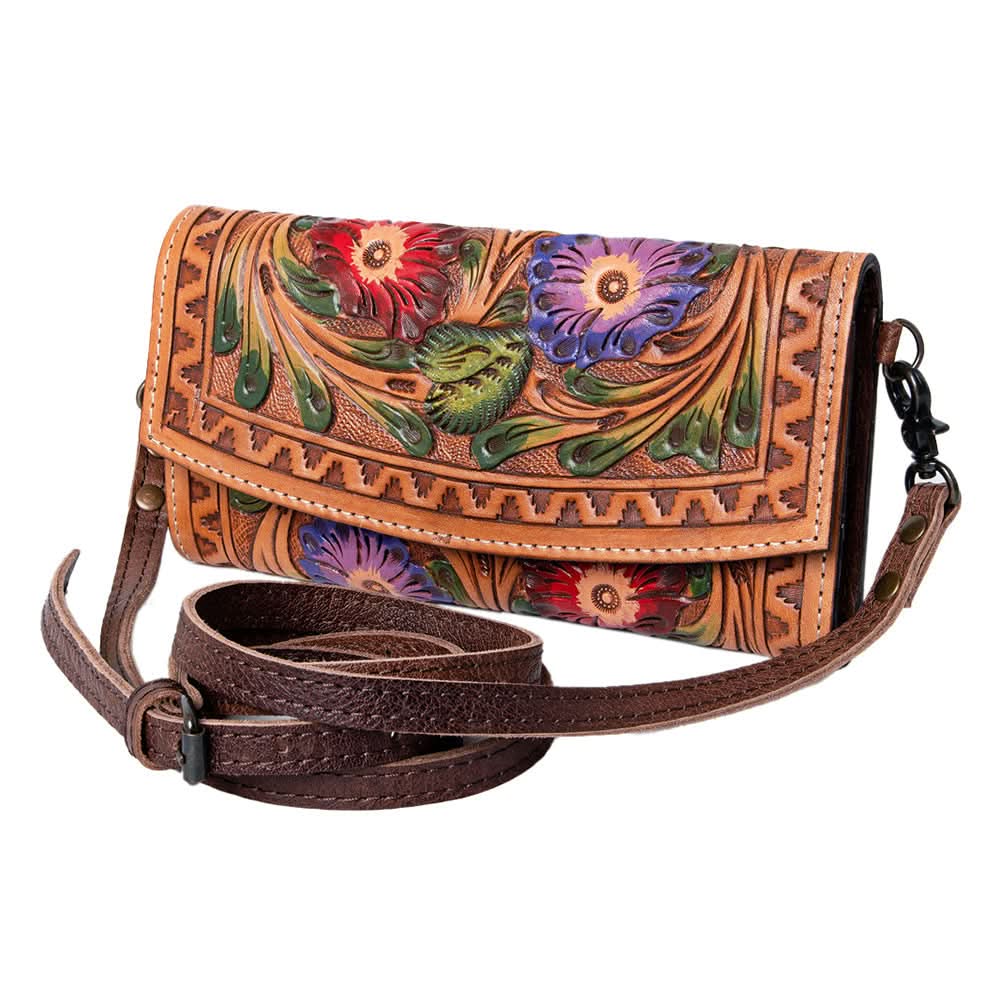 American Darling Wallet Hand Tooled Genuine Leather women bag western handbag purse