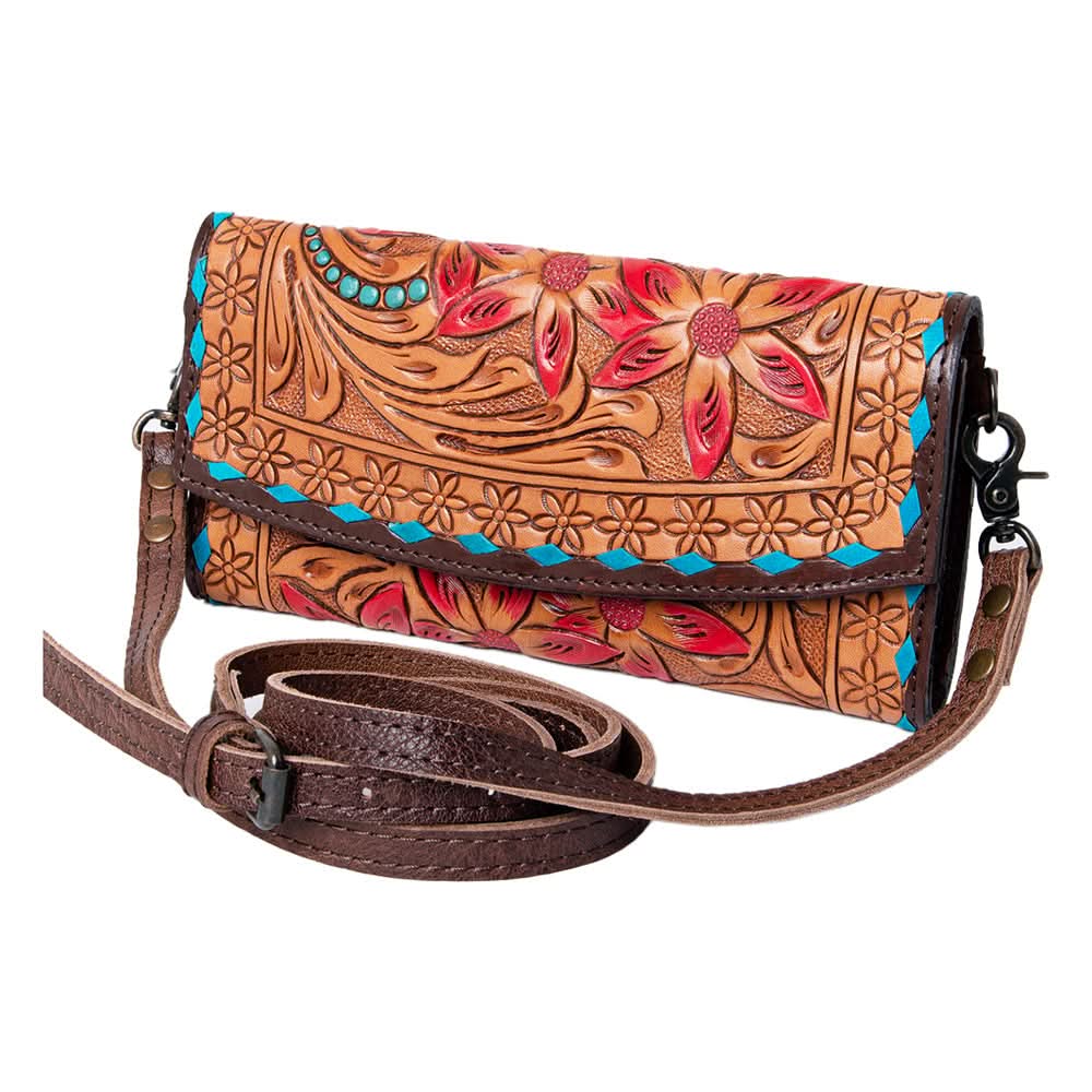 American Darling Wallet Hand Tooled Genuine Leather women bag western handbag purse