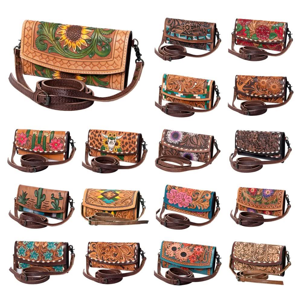 American Darling Wallet Hand Tooled Genuine Leather women bag western handbag purse