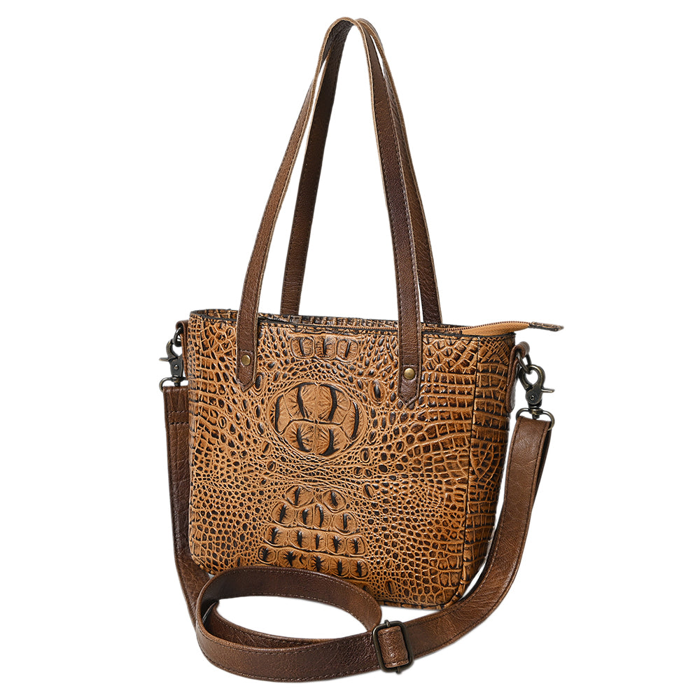 American Darling Tote Crocodile Embossed Genuine Leather Women Bag Western Handbag Purse