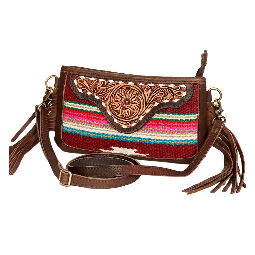 American Darling Small Crossbody Hand Tooled Saddle Blanket Genuine Leather Women Bag Western Handbag Purse