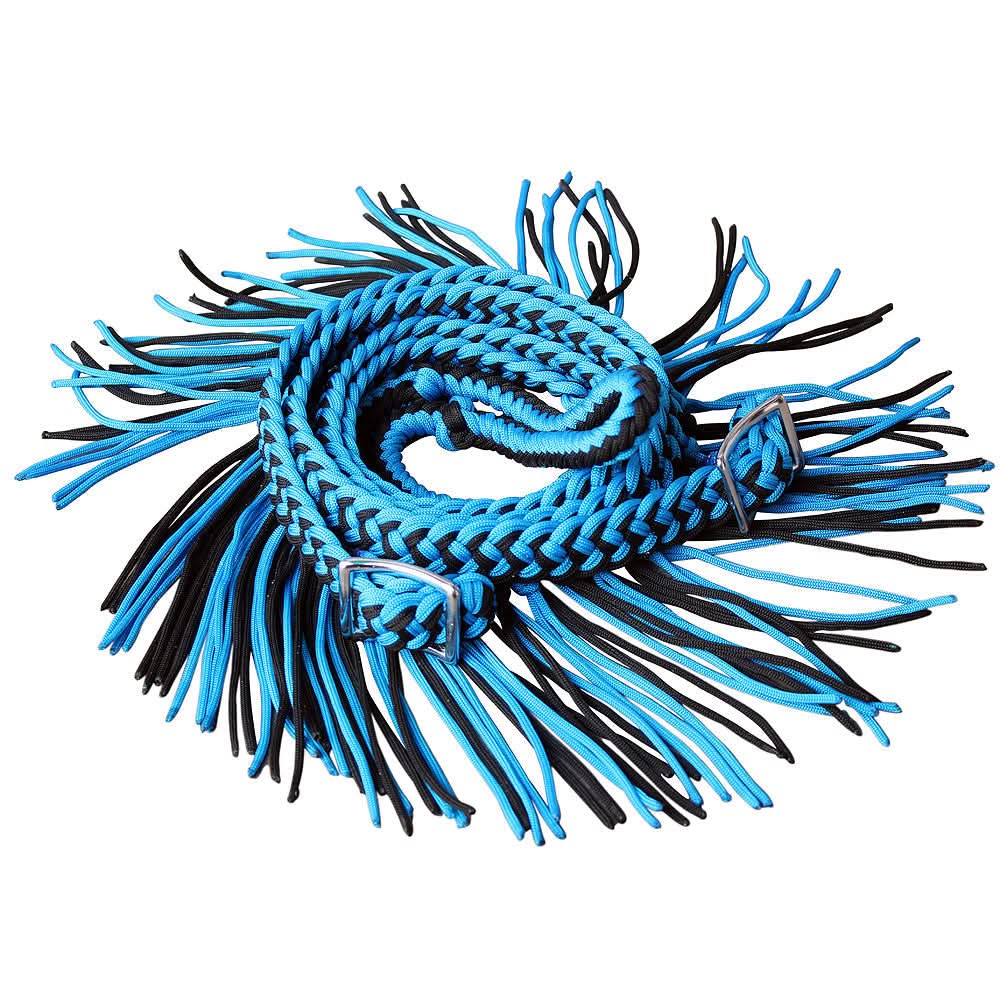 1" X 8Ft Hilason Braided Poly Barrel Horse Racing Reins Flat Grip Knots