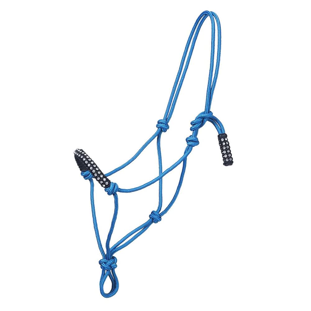 Tough-1 Western Horse Heavy-Duty Poly Nylon Rope Halter Teal