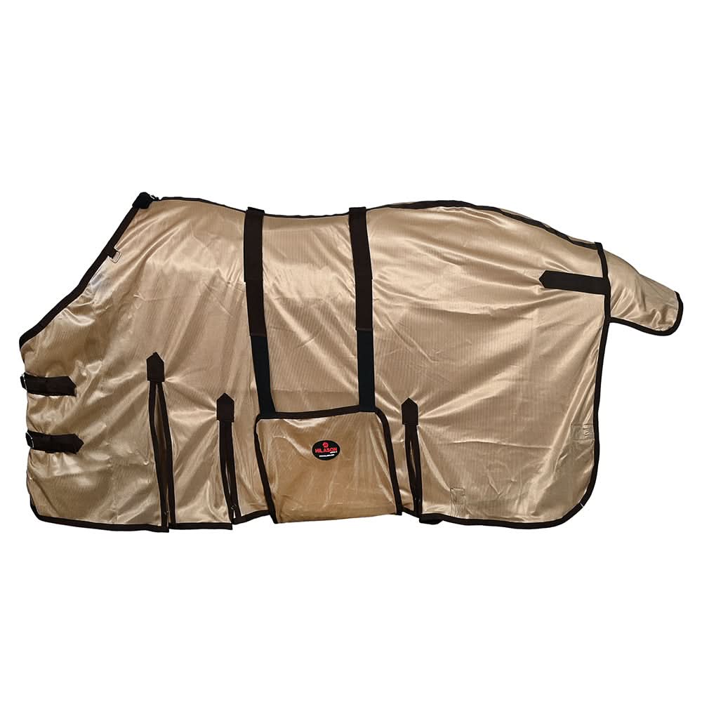 HILASON Horse Fly Sheet UV Protect Mesh Bug Mosquito Summer Spring Gold