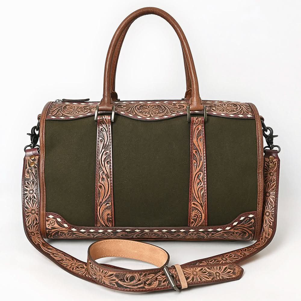 American Darling Duffel Hand Tooled Saddle Blanket Genuine Leather Women Bag Western Handbag Purse