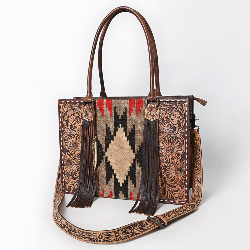 American Darling Tote Hand Tooled Saddle Blanket Genuine Leather women bag western handbag purse