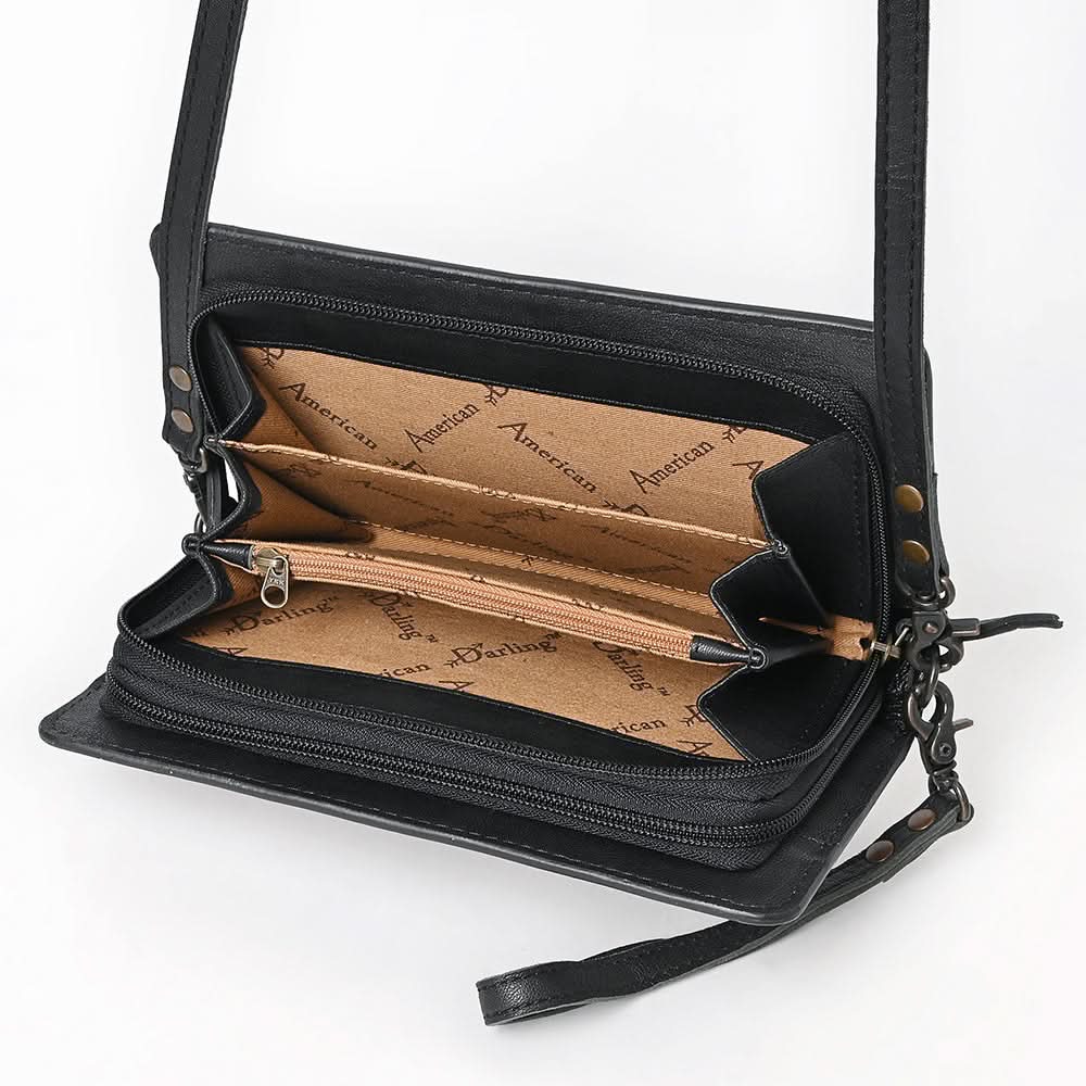 American Darling Organiser Hand Tooled Saddle Blanket Genuine Leather women bag western handbag purse