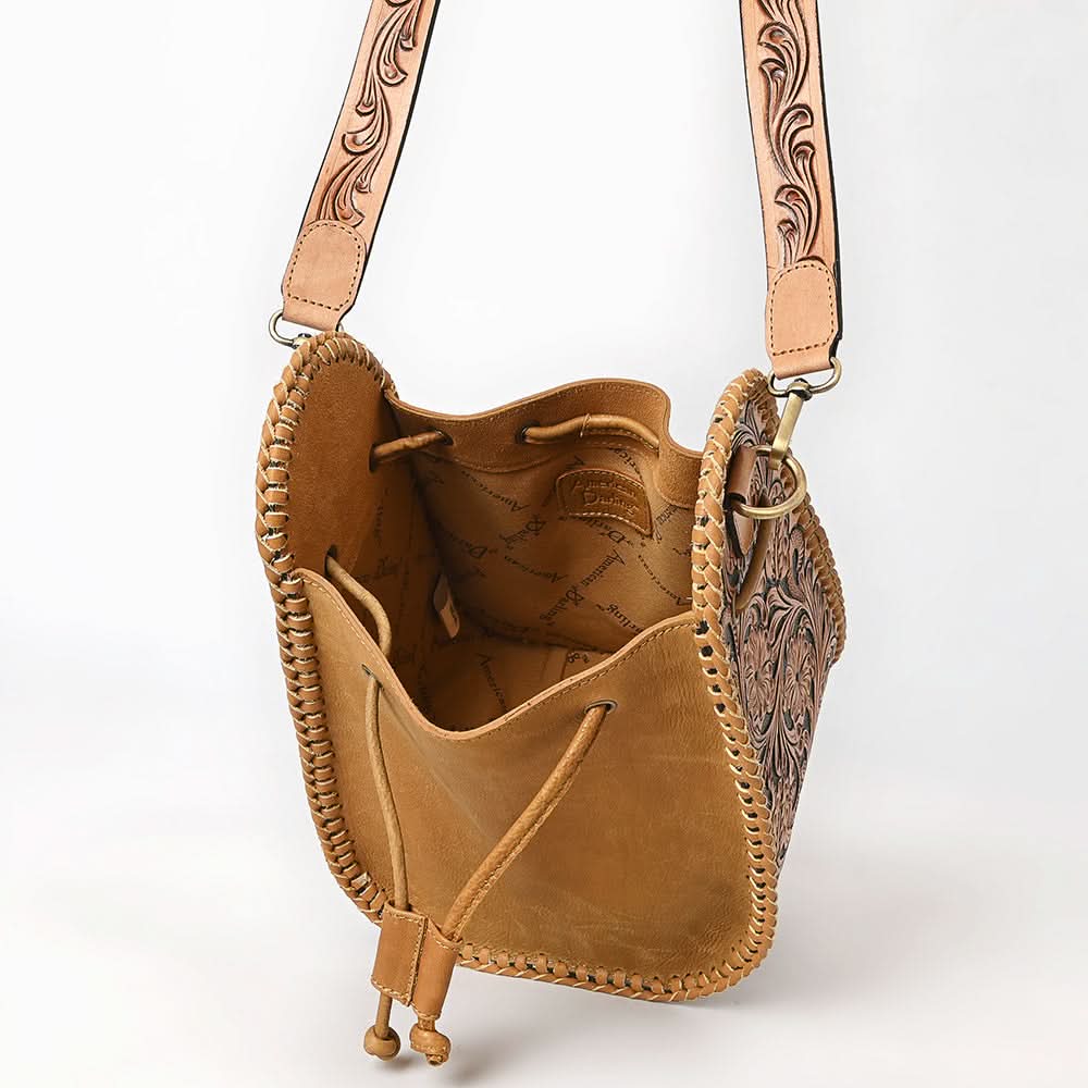 American Darling Bucket Hand Tooled Genuine Western Leather Women Bag Western Handbag Purse