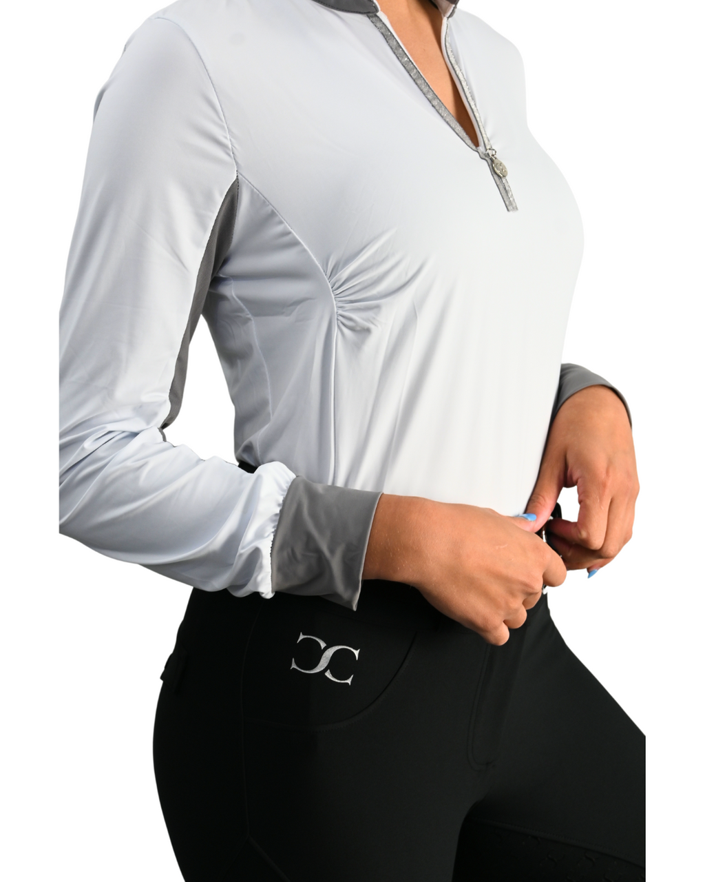 Cool and Comfortable White Sun Shirt with Glitter Bars