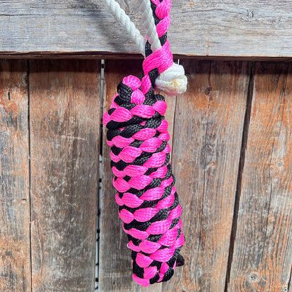 Pink and Black Mule Tape with Lariat Noseband Halter