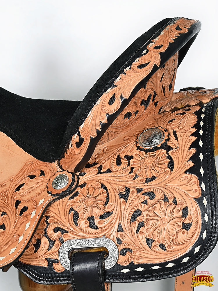 Hilason Western Horse Barrel Racing Trail American Leather Saddle Brown