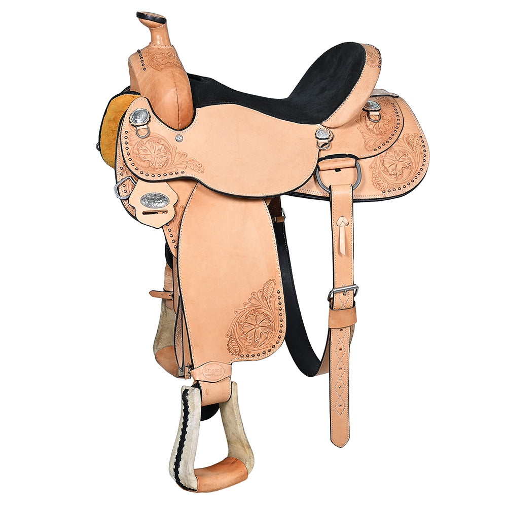 HILASON Western American Leather Horse Saddle Ranch Roping Cowboy With Tack Set