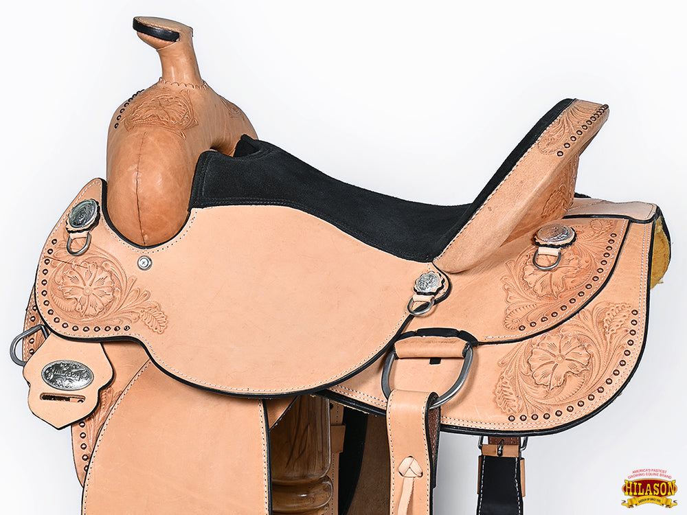 HILASON Western American Leather Horse Saddle Ranch Roping Cowboy With Tack Set