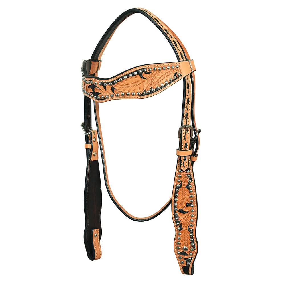 HILASON Western Horse Headstall Breast Collar Tack Set Genuine American Leather