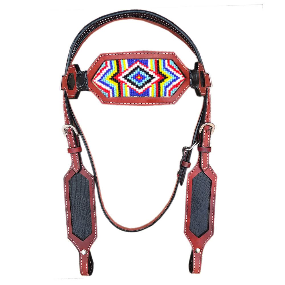 HILASON Western Horse Headstall Tack Genuine American Leather Brown