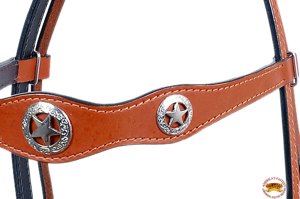 HILASON Western Horse Headstall Genuine American Leather tan