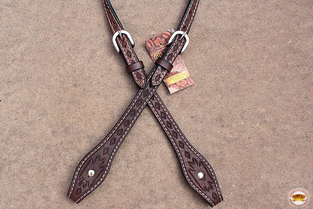 HILASON Western Horse Headstall Genuine American Leather brown