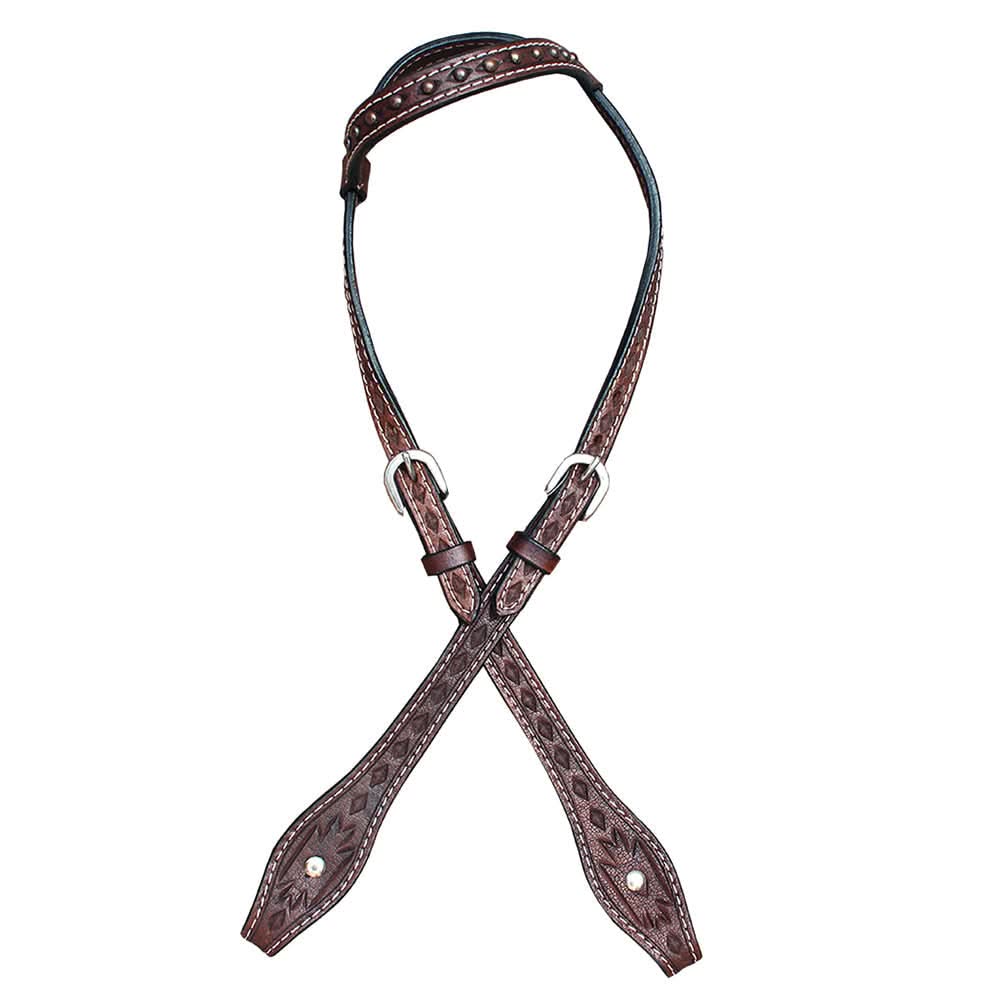 HILASON Western Horse Headstall Genuine American Leather brown