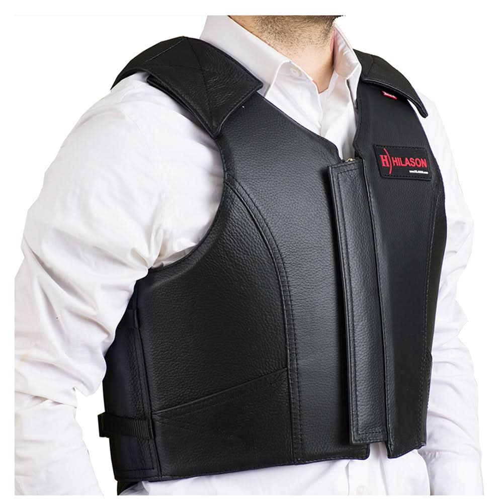 HILASON Equestrian Bull Riding Rodeo Safety Vest Protective Leather