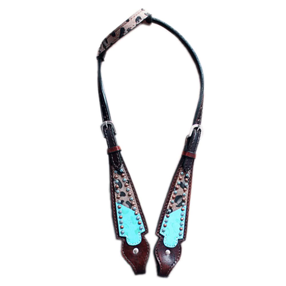 HILASON Western Genuine Leather Horse Headstall Tack Dark Brown