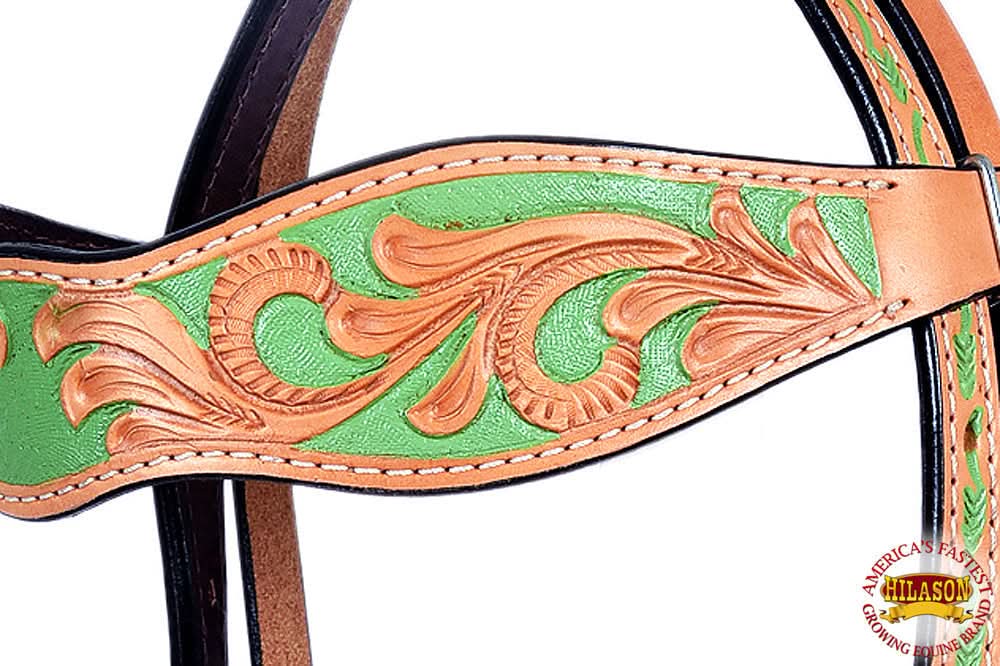Hilason Western Horse Headstall Bridle American Leather Light Tan