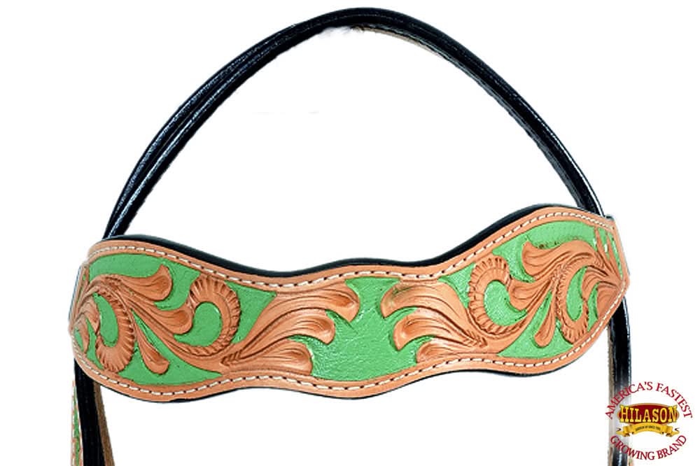 Hilason Western Horse Headstall Bridle American Leather Light Tan