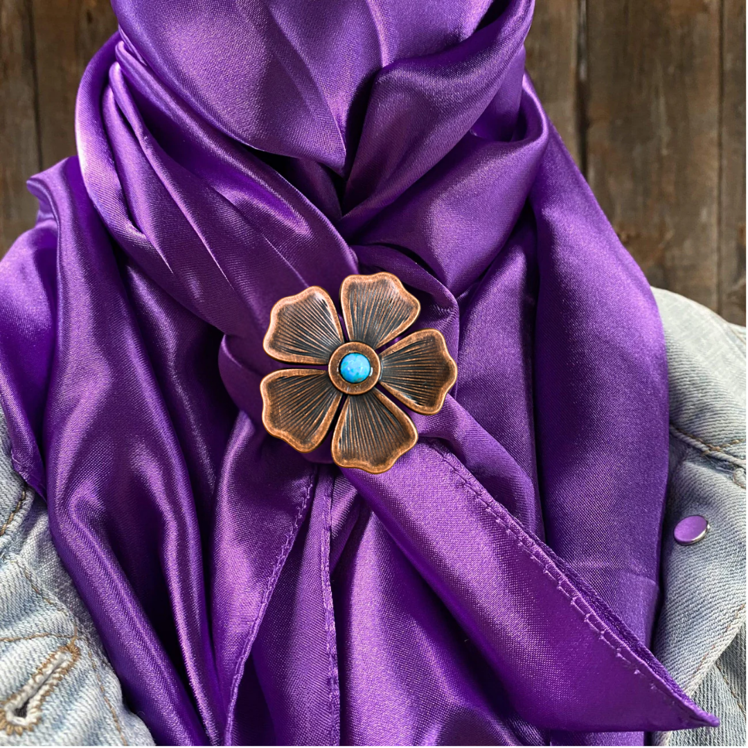 35X35" Solid Purple Wild Rag / Scarf WRS1 - Western Concho Wild Rag Slides - Assorted