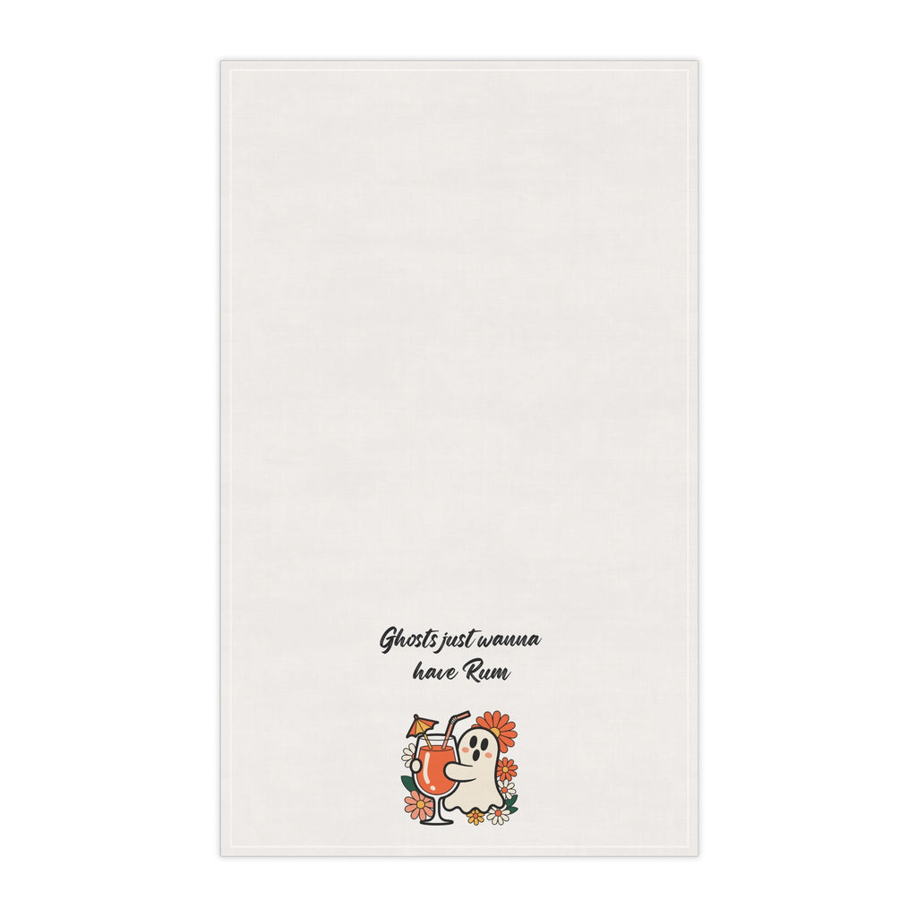 "Ghosts just wanna have Rum" Boo-tifully Tipsy Ghost Kitchen Towels, Halloween Kitchen Decor, Fun Gifts for Home, Funny Dish Towels, Spooky Party Essentials