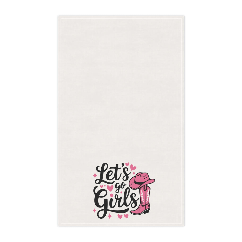 Girls' Western Theme Tea Towels, Let's Go Girls Cowgirl Kitchen Decor, Rustic Home Accents, Gift for Women, Farmhouse Style, Party Essentials