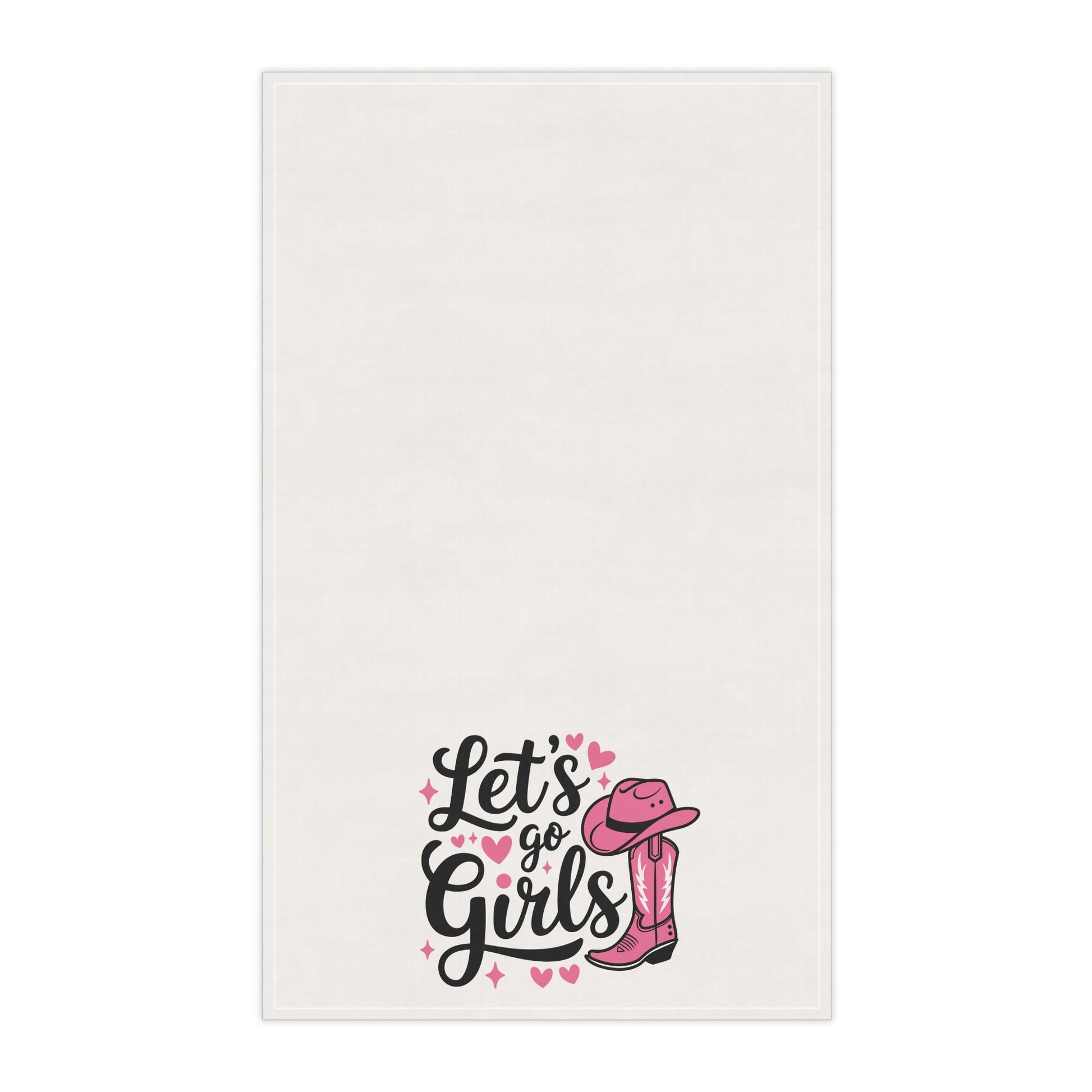 Girls' Western Theme Tea Towels, Let's Go Girls Cowgirl Kitchen Decor, Rustic Home Accents, Gift for Women, Farmhouse Style, Party Essentials