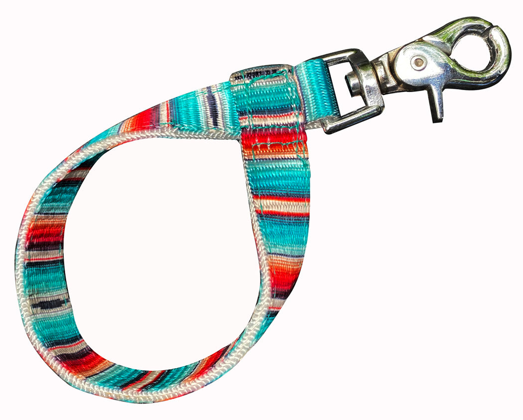 Premium nylon Teal Serape print Tie down Keeper