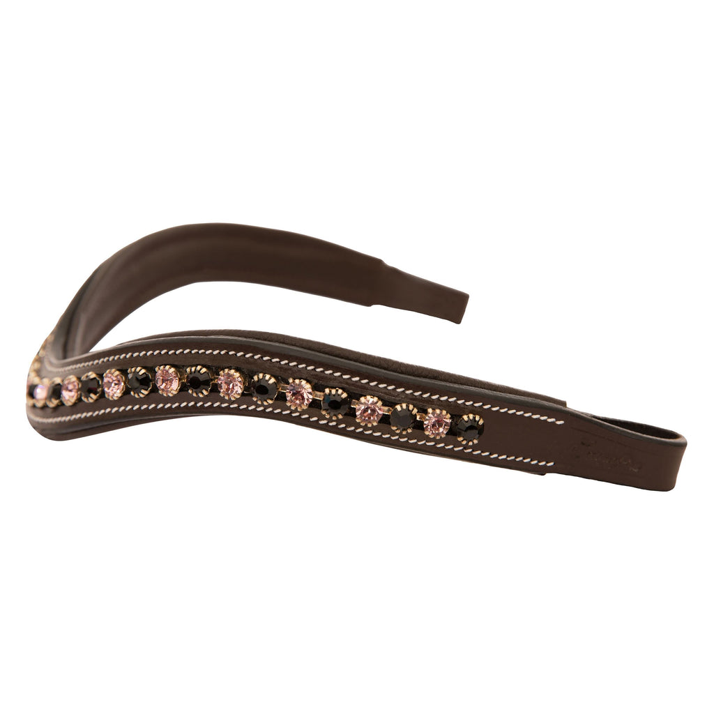 ExionPro Elegant Soft Padded Jet, Light Amethyst Colored Crystal Browband