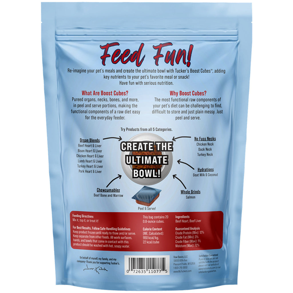 Tucker's Dog Food Boost Cube Beef Heart (1lb)