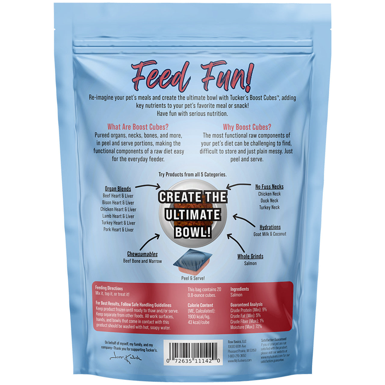 Tucker's Dog Food Boost Cube Salmon (1lb)