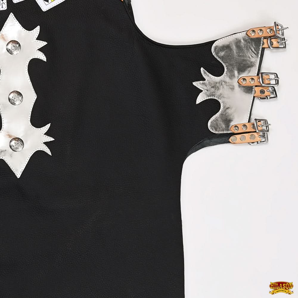 Hilason Handmade Genuine Leather Chaps Adult Handtooled Rodeo Bull Riding