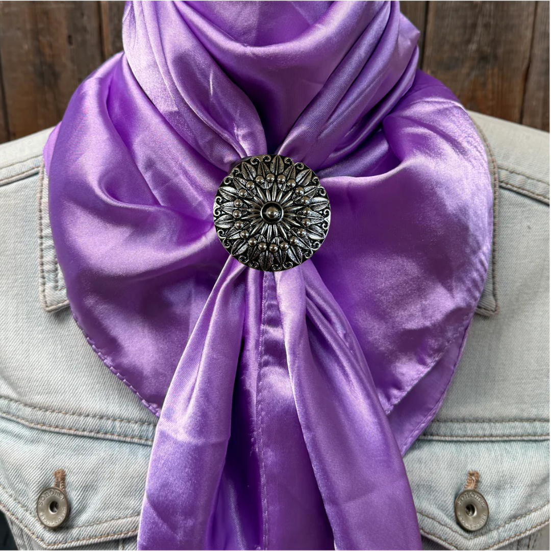 35X35" Solid Lavender Wild Rag / Scarf WRS13 - Western Concho Wild Rag Slides - Assorted