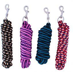 9' Pro Braided Nylon Lead Rope. Comes with brushed nickel snap.