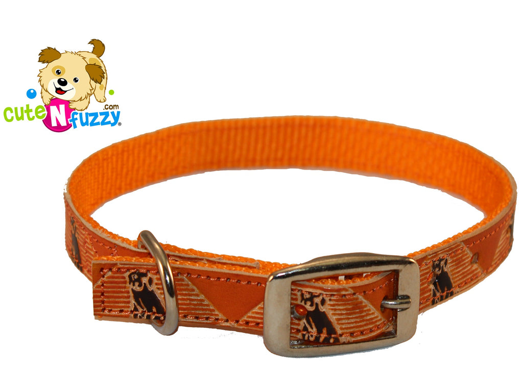Hand Painted Leather Over Nylon Dog Collars by cuteNfuzzy