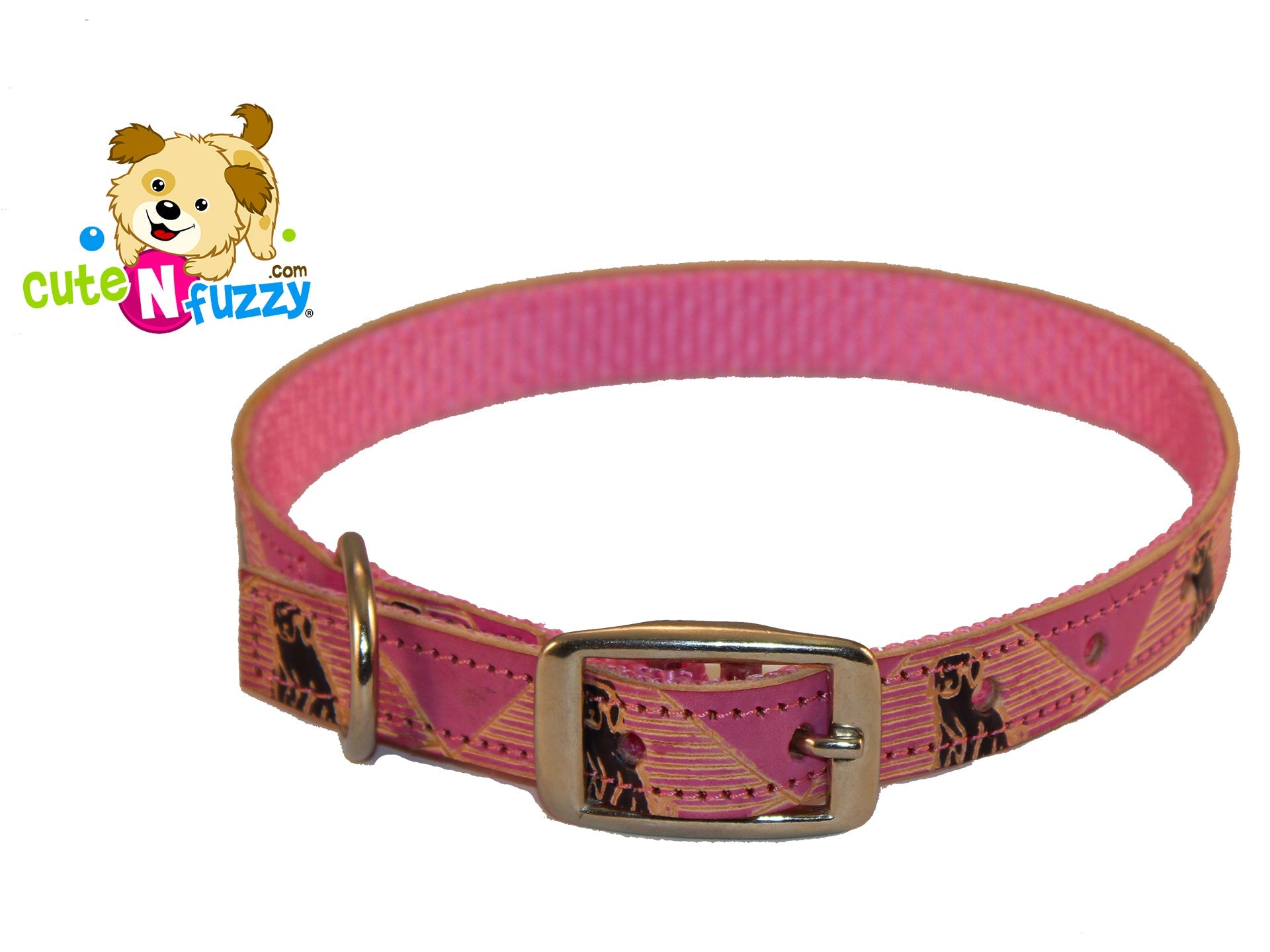 Hand Painted Leather Over Nylon Dog Collars by cuteNfuzzy