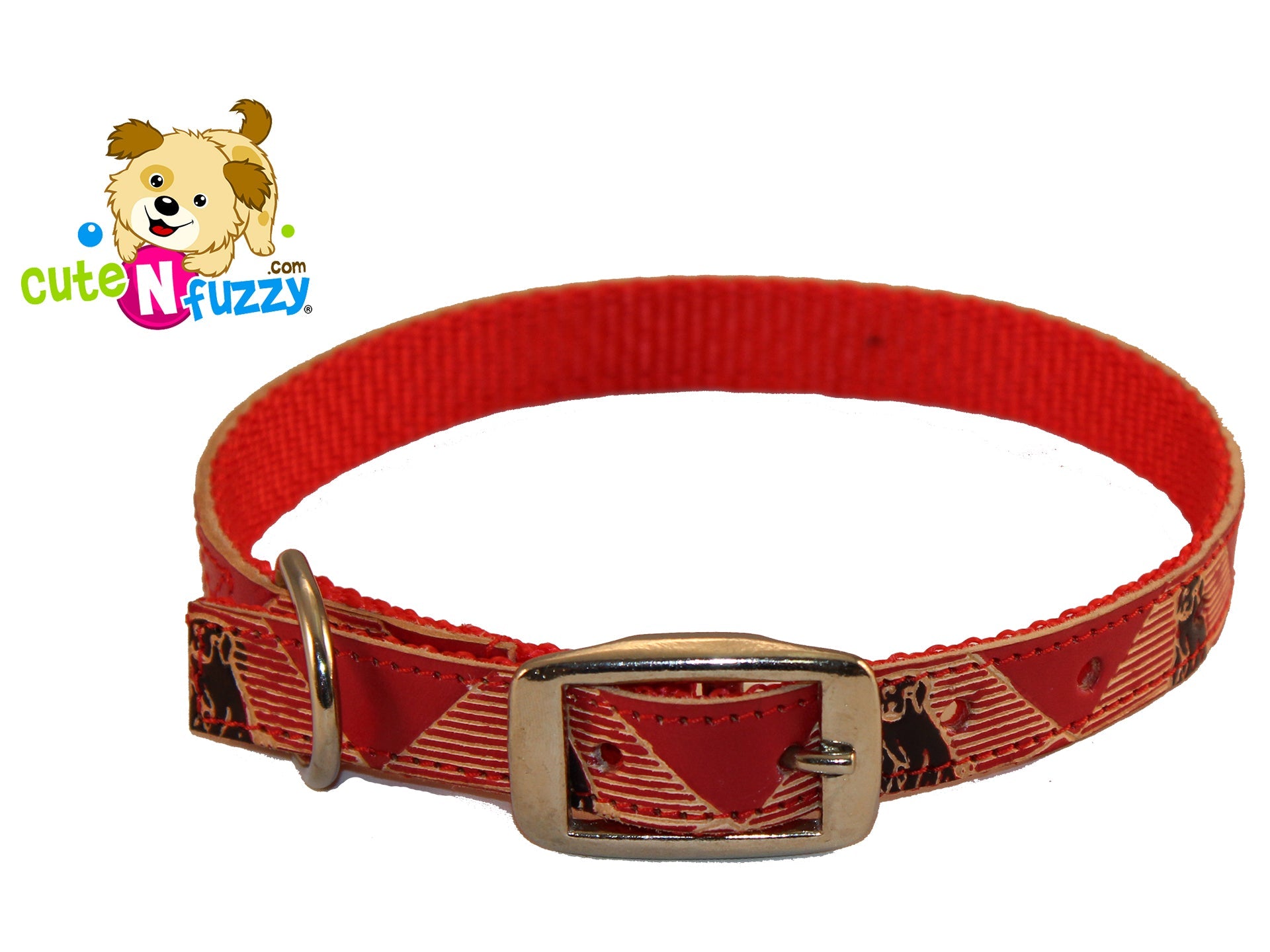 Hand Painted Leather Over Nylon Dog Collars by cuteNfuzzy